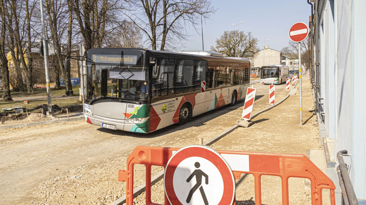 Liepājas sabiedriskais transports slēgto Ganību ielas posmu apbrauks pa Salmu ielu